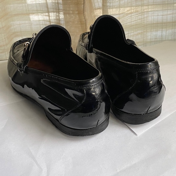 Gucci black leather Men loafers dress shoes 39 moccasin flats slip on horsebit main image 9